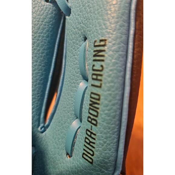 Youth Franklin Baseball Glove Blue and Black Inferno Dura-Bond Lacing - Picture 5 of 8